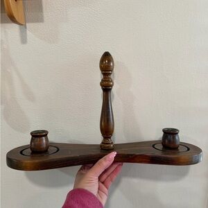 Vintage Elegant Wooden Candle Holder